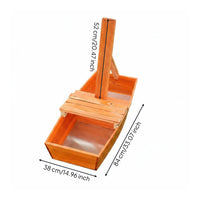 Rice Planting Boat Seat Umbrella Holder Wooden Transplanting Stool Pushable Paddy Field Seat Board for Farmers