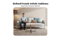 Light Luxury Design Upholstered Seating Group with Tables space-saving Size Sofa Set Modern Aesthetic Living Room Furniture dense Foam for Apartment Dwellers, Hospitality Professionals, Homeowners