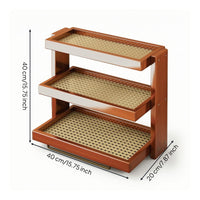 Three-Tier Storage Shelf Tiered Countertop Rack with Trays Sturdy Furniture for Tea Room