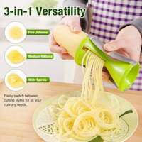 Vegetable Spiralizer, Handheld 201 Stainless Steel Julienne Cutter for Salads, Zucchini Noodles & Low Carb Meals, 13x7cm