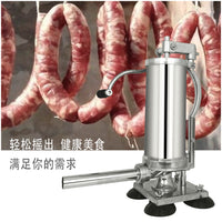Manual Stainless Steel Sausage Stuffer with Suction Cup, 3L Capacity
