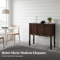 4-Door Entryway Sideboard Timeless Design Look Entryway Table Table Vintage Design Easy Assembly for Renters, Kitchen, Bedroom