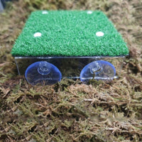Artificial Grass Turtle Basking Resting Area with Suction Cups, Textured Ramp for Turtles, Tank Accessories for Small Aquariums