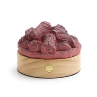 Resin Lamp with Wooden Base Warm Accent Illumination Area-Saving for Shelf