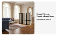 Foldable Design Multi-Panel Floral Partition Movable 4-Panel Room Divider Elegant Design Privacy Screen Easy Assembly for Interior Designers, Business Owners, Entrance Hall, Guesthouse, Apartment, Restaurant