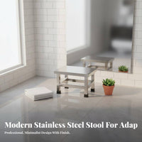 Stainless Steel Square Stool Long-Lasting Construction Utility Seating