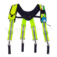 跨境 X型可悬挂工具袋减轻负重的荧光绿反光条背带Tool suspender