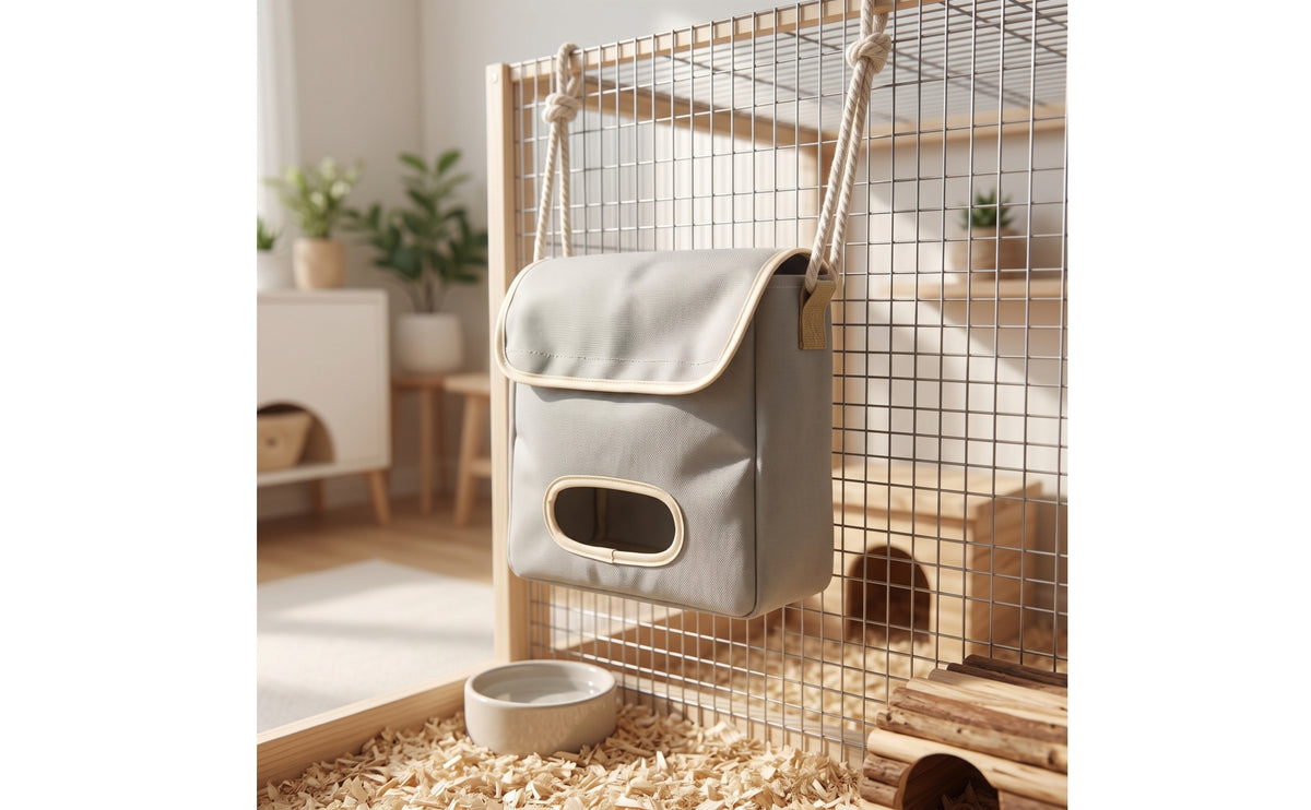 Hanging Hay Feeder Bag Textured Hay Feeder Bag Fabric Feeders for Small Pets, Guinea Pigs, Bunnies Cages, Pet Enclosures