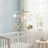 Nursery Mobile with Wooden Loop Hanging Baby Mobile with Loop Decor Crochet for Newborn