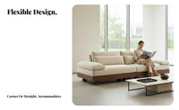 L-Shaped Chaise Sectional Italian-Inspired design configurable Upholstered Sofa Understated Luxury Living Room Seating for Homeowners, Families, Hotel Lobby