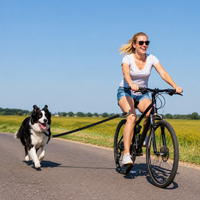 Bicycle Dog Leash Hands-Free Pet Exerciser with Reflective Spring Retractable Lead