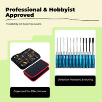 precise Screwdriver Set, RC Model Tool Kit, High-Speed Steel, Chromium Coated, Magnetized, Multi-Spec, Suitable for Repairing RC Cars, Drones, Helicopters, and Mecha miniature.
