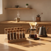 Test Tube Holder with Wooden Stand Vertical Glass Tube Holder Compact