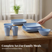 Wheat Tableware Set Square Plate Salad Bowl Mug Modern Minimalist Gift