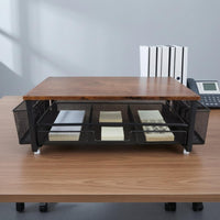 Display Stand with Storage Mesh Desk Shelf Cable Management Office Desk Organizer for Study Table