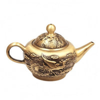 Vintage Brass Teapot Auspicious Gift Dragon Bird Teapot Home Decor