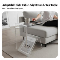 Transparent Tiered Table Multi-Functional Transparent C-Table Easy to Clean