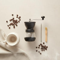 Manual Coffee Grinder Easy to Clean Hand Crank Coffee Mill Ceramic Burr Grinder Extended Handle Kitchen Tool for Camping