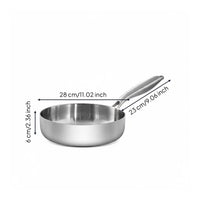 Stainless Steel Frying Pan Silver Finish Stainless Steel Pan Skillet
