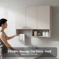 Washroom Wall Cabinet Waterproof Washroom Storage Cabinet Humidity-Resistant-Resistant Wall Mounted Storage Cupboard for Families, Adults, Balcony