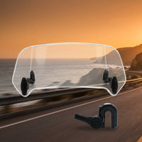 Adjustable Motorcycle Windshield with Brackets Curved Motorcycle Windscreen with Clamps Universal Flyscreen Safeguarding for Motorcyclists