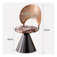 Rotating Shell Chair Curved Retro Home Furniture Upholstered Seat for Cafe