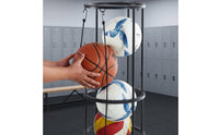 3 Tier Sphere Storage Rack Sturdy Construction Upright Sphere Storage Rack Freestanding Roundball Stand Easy Assembly