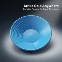Gold Washing Pan, Lightweight 300g PP Material, Gold Sifting Classifier for Sepa #variant:Blue