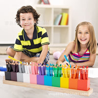 Rainbow Wooden Creative Pencil Holder and Desk Organizer