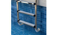 Rust Resistant 4 Step Pool Ladder Rustproof Stainless Steel Pool Ladder Low Maintenance Compact for Swimmers