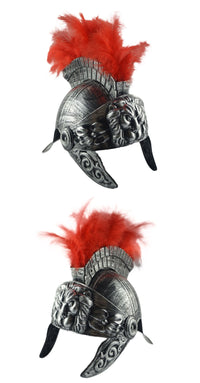 塑料武士头盔斯巴达帽子中世纪古罗马复古武士战士羽毛狮子头盔