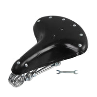 Genuine Leather Bicycle Saddle with Triple Springs
