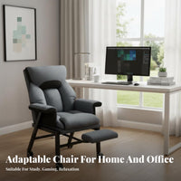 Reclining Computer Chair with Footrest Lay-Flat Recline premium Seating Ergonomic Design Adjustable Headrest for Study Room