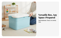 Clear Stackable Bin with Lid and Casters Large Capacity Organizer Box Debris-resistantResistant Long-Lasting for Families