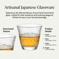 Hammered Glass Tea Cup, Heat-Resistant Japanese Style