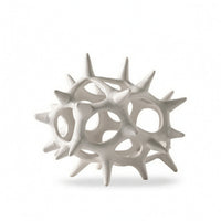 Ceramic Sculpture Abstract Decorative White for Bookshelf