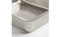 Rectangular Stainless Steel Colander Rust-Resistant Vegetable Washing Basket Rustproof Vegetable Washing Strainer for Restaurant, Cafeteria