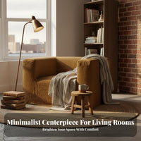 Upholstered literary Chair Wabi-Sabi aesthetic Armless Block Chair Nordic Design Sturdy Construction for Guesthouse Owners
