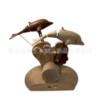 源头工厂-海豚伴侣手工原创实木摆件生日礼物节日跨境母亲节解压