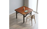 Carbon-Steel Frame Folding Square Game Table 18 Mm Thick Top Folding Game Table Rounded Edges Home Furniture Walnut Finish