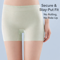 Women Boyshorts Underwear with Ice Silk Cooling Material for Summer, Anti Chafing Shorts for Under Skirts and Dresses, High Waist Seamless
