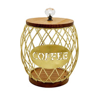 Pineapple Basket Space-Saving Wire Basket with Wooden Base Lightweight