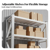Freestanding Garage Shelving Metal Utility Shelving Unit Heavy Duty Storage Shelf Multi-tier Warehouse Rack Adjustable Carbon Steel Suitable for Garage Warehouse Commercial Use Basement