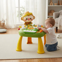 Multifunction Musical Activity Table Educational Toddler Learning Table Busy Board Design Interactive Baby Music Station LED Lights for 1-3 Years Old, Indoor
