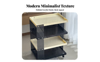 2-Tier Clear Trolley Multi-Purpose Rolling Cart Slim shape for Office Workers