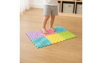 6 Pieces Sensory Foot Silicone Interlocking Sensory Tiles Modular Textured Floor Tiles for Classroom