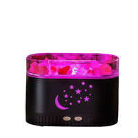 Quiet Operation Crystal Mineral Lamp Humidifier 2-in-1 Design Mineral Rock Aroma Dispenser Adjustable Brightness Colorful LED Mist Generator Auto Shut-Deactivate for Children, Bedroom, Desk, Office, Nursery