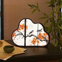 New Chinese Style Folding Table Screen with Flower and Bird Design