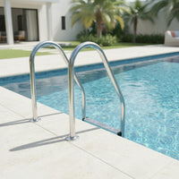 Flange-Mount 4-Step Pool Ladder Rustproof Pool Ladder with Handrails Heavy-Duty Easy Installation for Inground Pools