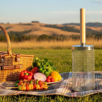 Cylindrical Barbecue Basket Easy to Clean Rolling Grill Basket Large Capacity
